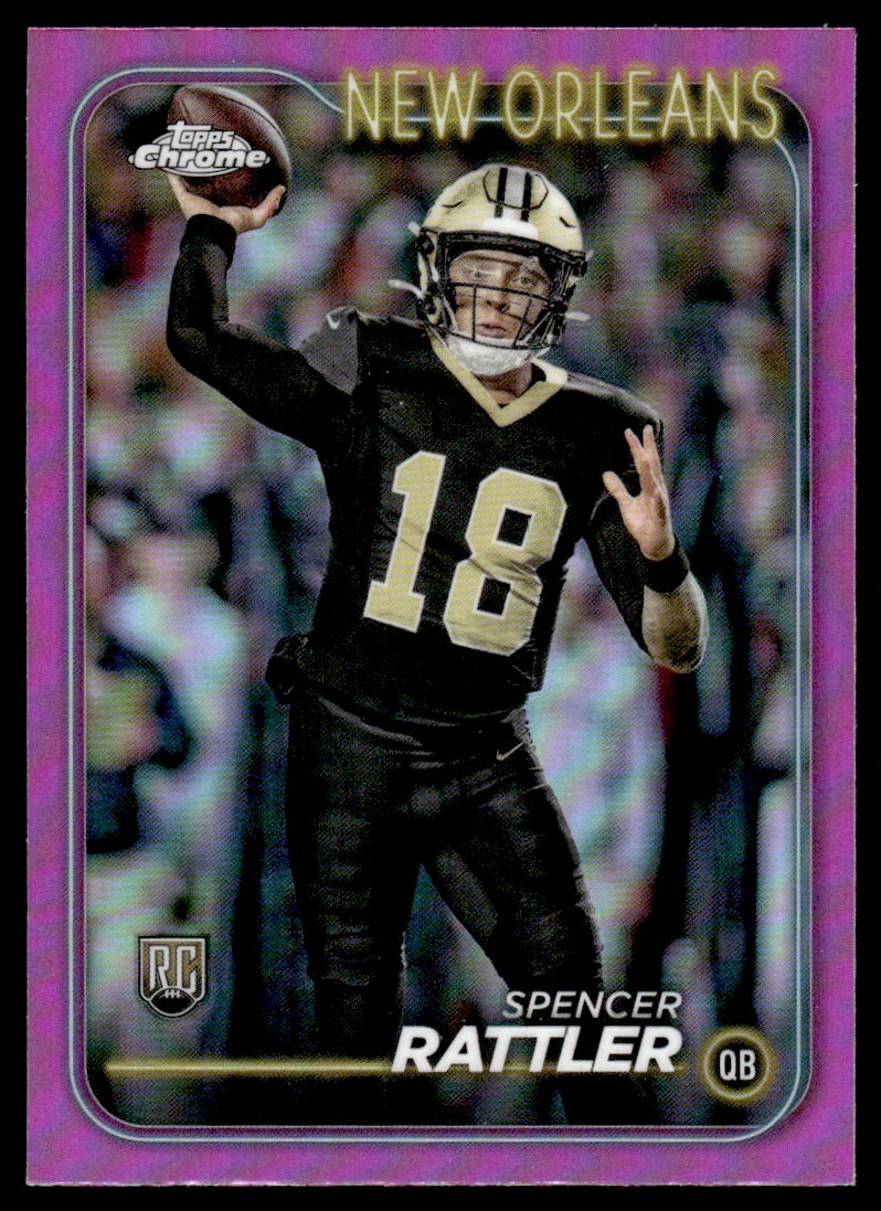 2024 Topps Chrome Pink Refractor Spencer Rattler Rookie New Orleans Saints #213