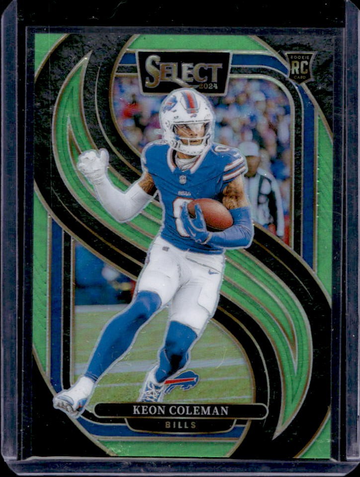 2024 Select Keon Coleman Premier RC Neon Green Prizm Rookie #22/49 Bills