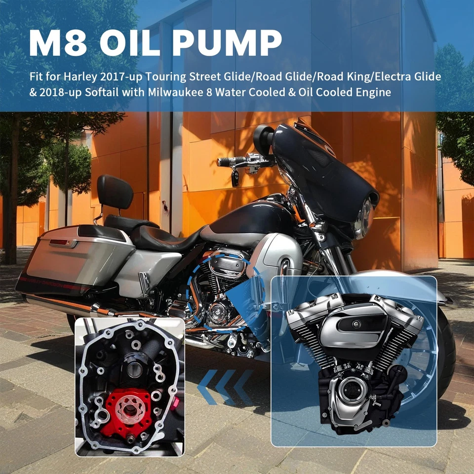 Bomba de aceite motor M8 compatible con Touring Softail Electra Glide Heritage 18-up Foto 2 de 4