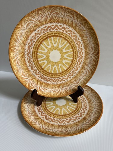 Vtg Mount Clemens China Underglaze Ironstone Dinner Plates - Set of 2