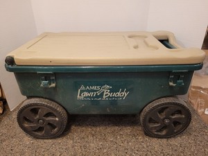 Ames Lawn Buddy  - Rolling Garden Cart Seat Storage w/ Tray Green
