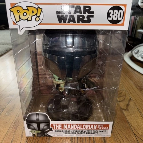 Funko Pop Vinyl Jumbo 10 in: Star Wars   The Mandalorian (Chrome) (10 inch) #381