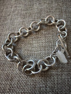 Schweres Sterling Silber Zopfarmband mit Knebelverschluss 