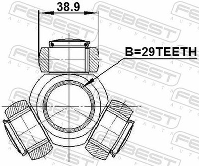Für FEBEST 0816-B9 TRIPOD JOINT 29X38.9
