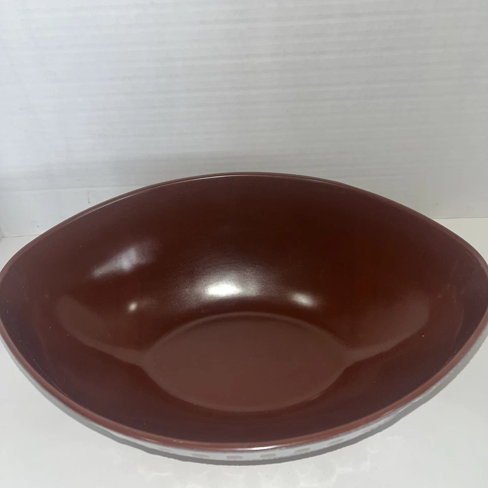 Football Shaped Reusable Brown Plastic  Lg Snack Dish, Dip Dish, 6 Ind Snack Cup - Image 3 of 4