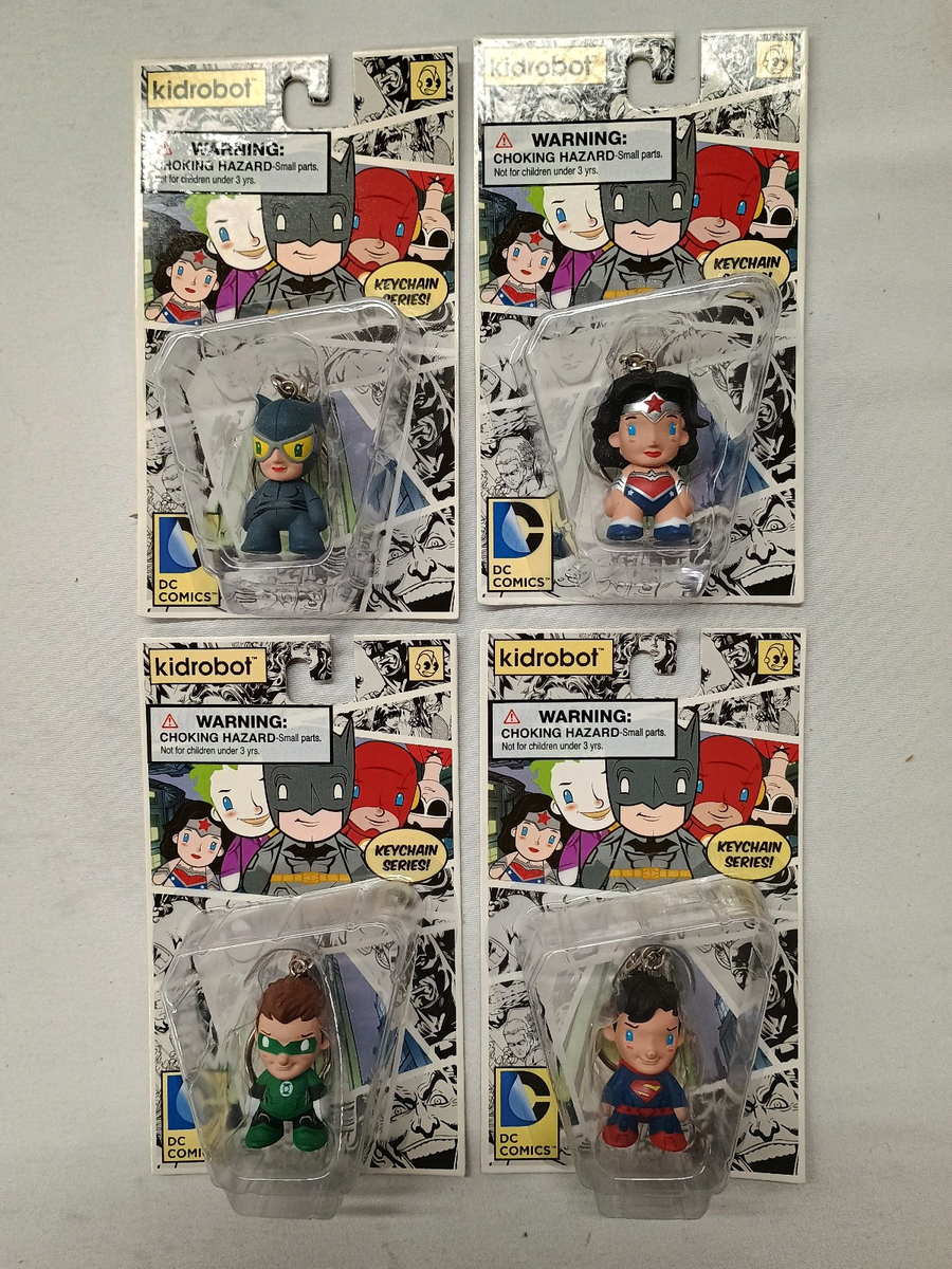 DC Universe Comics 1.5' Kidrobot Vinyl Key Chain Set of 10 Batman