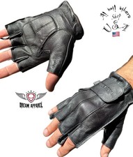Gel Palm Riding Fingerless Deer Skin Gloves Full Panel XXL Size