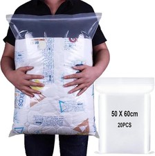 20 Pcs Clear Clothing Storage Bag Clear Zip Seal Lock Storage Bags 6 Gallon 20"
