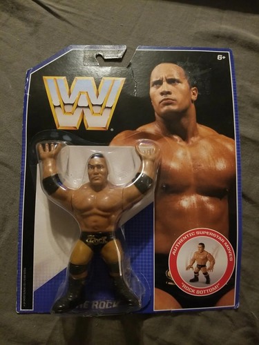 New Mattel WWF WWE Retro The Rock Wrestling Fig Se...