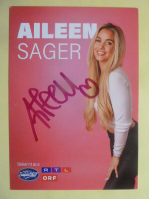 Aileen Sager - Autogrammkarte (Sängerin, Musik)