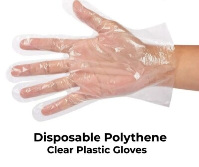 Einweg Kunststoff Handschuhe PPE Polyethylen klar Catering Friseur - 500 im Karton
