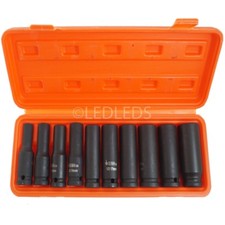 SET BUSSOLE LUNGHE RINFORZATE 1/2" AD IMPATTO AVVITATORE ARIA PNEUMATICO 10-24mm