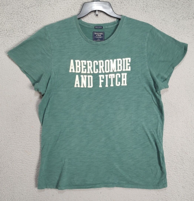 廃盤新品未使用Abercrombie & Fitch GREEN Abercrombie & Fitch Shirt Adult Large Green Sewn Graphic Logo