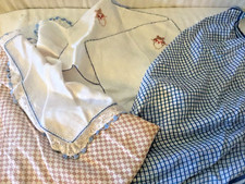 Assorted Size Handkerchiefs Five in all Blue Ecru Brown Cotton