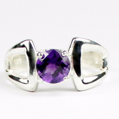Amethyst, Solid 925 Sterling Silver Ladies Ring, SR307-Handmade