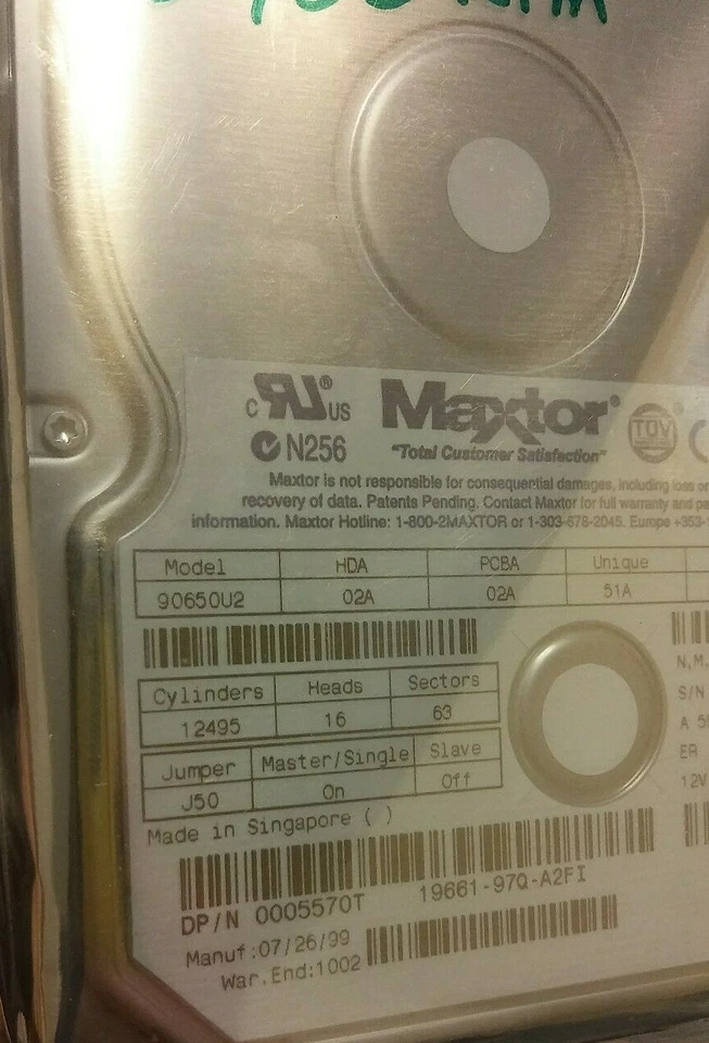 MAXTOR 90650U2 6.5GB 5400RPM  3.5'' IDE Dell NEW SEALED FREE Quick Shipping  - Image 4 of 4