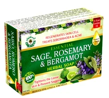 ORGANIC SOAP-Al Riyan SAGE ROSEMARY SOAP 100% Natural Vegan Brightens Skin