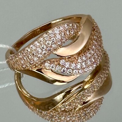 Vintage Original Rose Gold Ring with Cubic Zirconium 585 14K Vintage Original Rose Gold Ring with Cubic Zirconium 585 14K