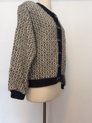 1980er VINTAGE klassische LL BEAN Norweger Strickjacke Pullover Zinn Spangen S/M - Bild 2 von 6