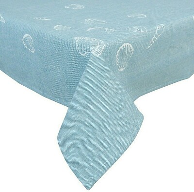 Tischdecke 130 x 180 cm Baumwolle maritim blau Muscheln Sea Shells Clayre & Eef