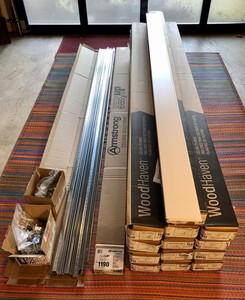 ARMSTRONG WOODHAVEN Ceiling Planks 84”x 5”x 3/8” With HARDWARE White