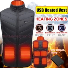 Heated Vest 9 Warm Heating Zones w/ 10000mAh Battery Pack Electric Heating Vest