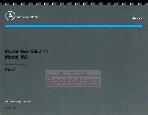 Mercedes-Benz ML320 ML430 ML55 AMG Manual De Taller 2000 Guía - Imagen 1 de 1