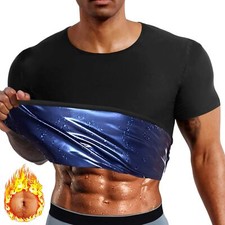 Men Slim Sauna Suits Sweat Body Shaper Compression Vest Workout Tank Tops Shirts