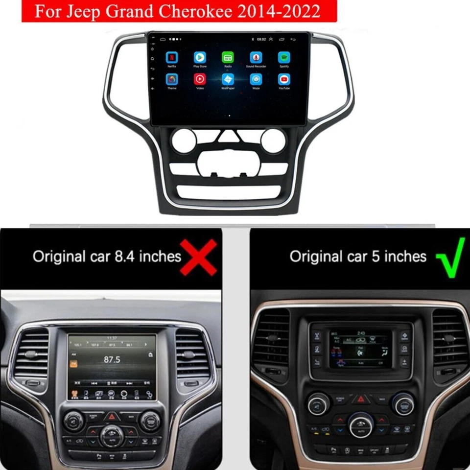 For 2014-2022 Jeep Grand Cherokee Android 13.0 Carplay Car Stereo Radio GPS Navi Foto 2 de 4