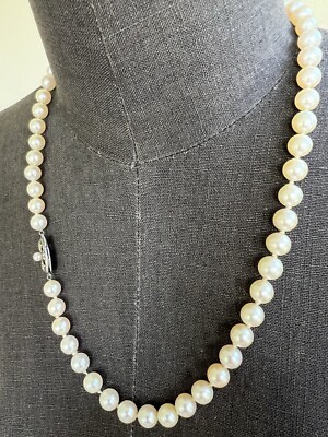 Mikimoto Sterling Silver Filigree Clasp 5.6 mm Pearls