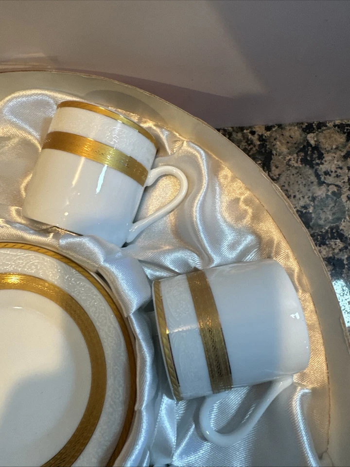 Juego de té/café de porcelana Golden Star Imports vintage, 6 tazas y platillos - Nuevo en caja Foto 4 de 4