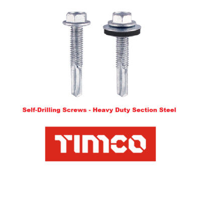 Timco Dachschrauben | Selbstbohrender Sechskantkopf | TEK HEAVY Profil Stahl 100 Box