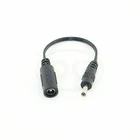 DC Power 5.5mm x 2.1mm Female to 3.5mm x 1.35mm Male Converter Plug Cable Black