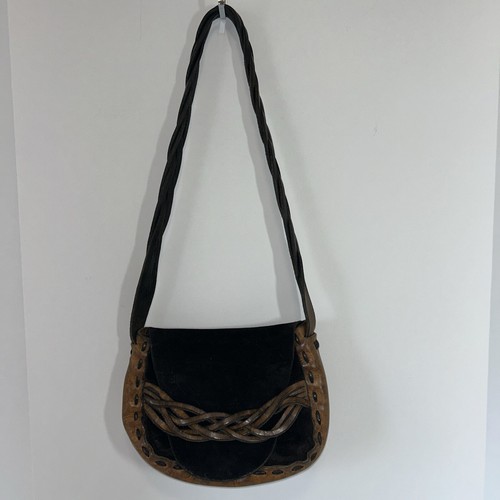 Vintage Early 1960's 1970's Handmade Leather Shoulder Hippy Retro Purse Braided - Picture 2 of 19