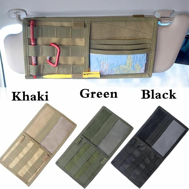 Tactical MOLLE Sun Visor Panel Pass Car Visor Organizer Storage Pouch US FAST