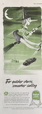 Quaker State Motor Oil Oil City Pa Witch Broom Car Refining Vtg Print Ad 1948