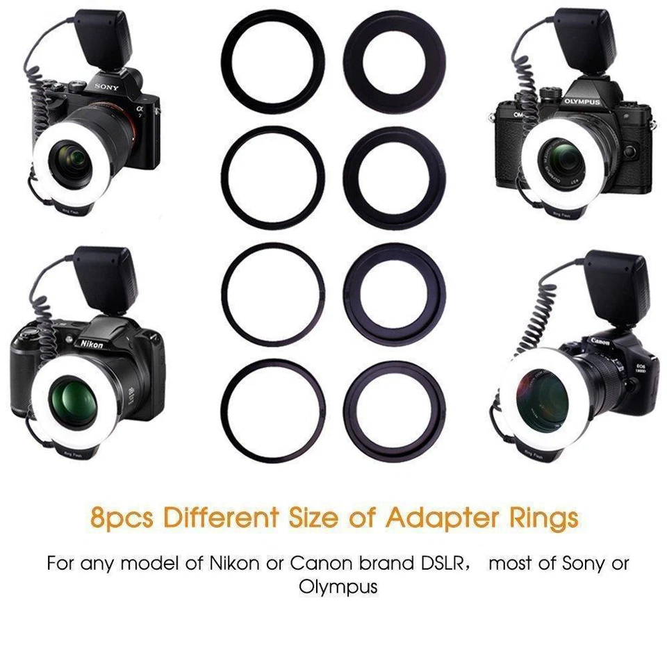 New Macro LED Ring Flash Light RF 550D For Nikon Canon Olympus Fuji DSLR Cameras - Image 3 of 4