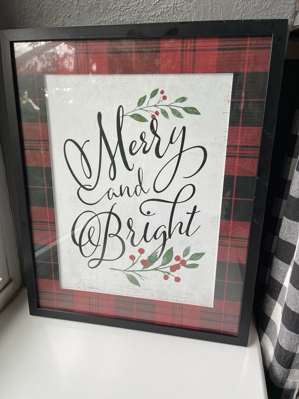 “merry And Bright” Christmas Picture 18 X 22”