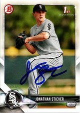 Jonathan Stiever signed Baseball Card (White Sox) 2019 Bowman 1st Rookie #BD27