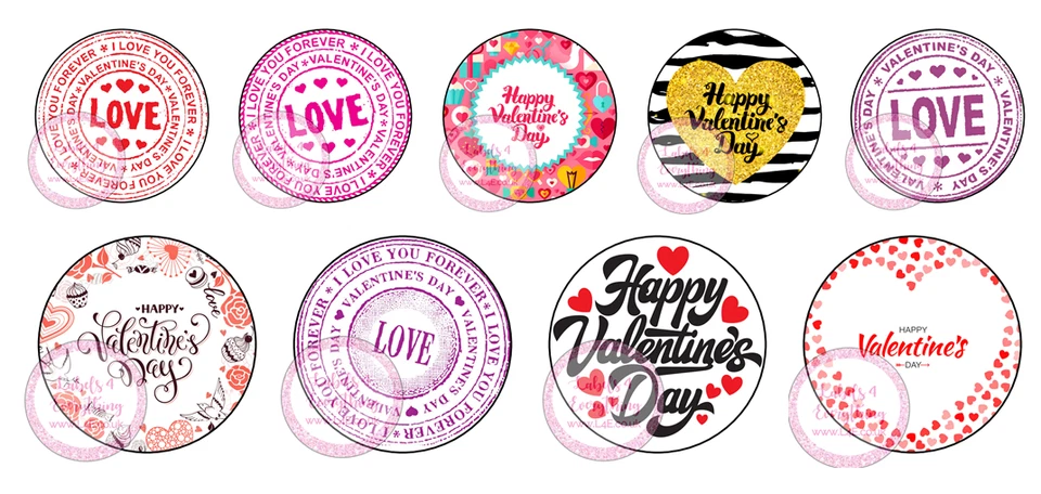 Happy Valentines Day Love Stickers Gift Box Sweet Cones Sweet Hamper Gift Bag