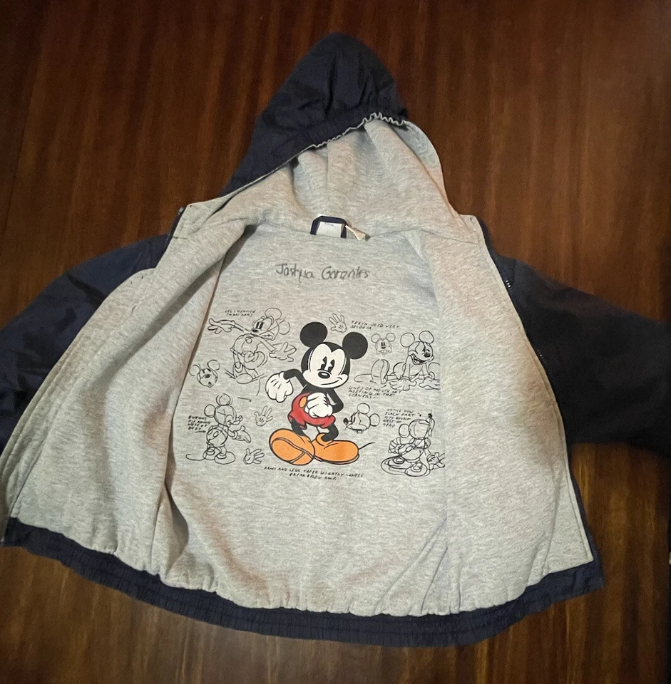 Disneyland Resort Mickey Mouse Niños Talla M, Azul Cremallera Completa Chaqueta con Capucha J792 Foto 4 de 4