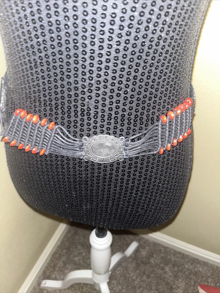 Cinturón Concho Hecho a Mano Negro Trenzado CORAL BEADS Mujer’s 60" Foto 2 de 4