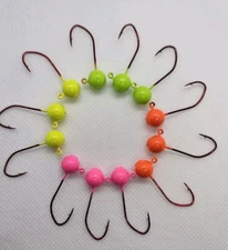 100 1/16 Lead Ball Jig Head Eagle Claw Little Nasty#4 ALL EYES OPEN IRISH JIG CO