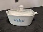 Vintage Corning Ware Blue Cornflower 2.5Qt Casserole Dish P-2-1/2-B & Pyrex Lid