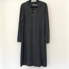 Soft Surroundings Gray Sweater Dress Size Large Part Cashmere Minimalist Career