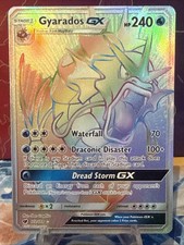 Pokemon Card Gyarados GX Rainbow Secret Rare 112/111 Crimson Invasion
