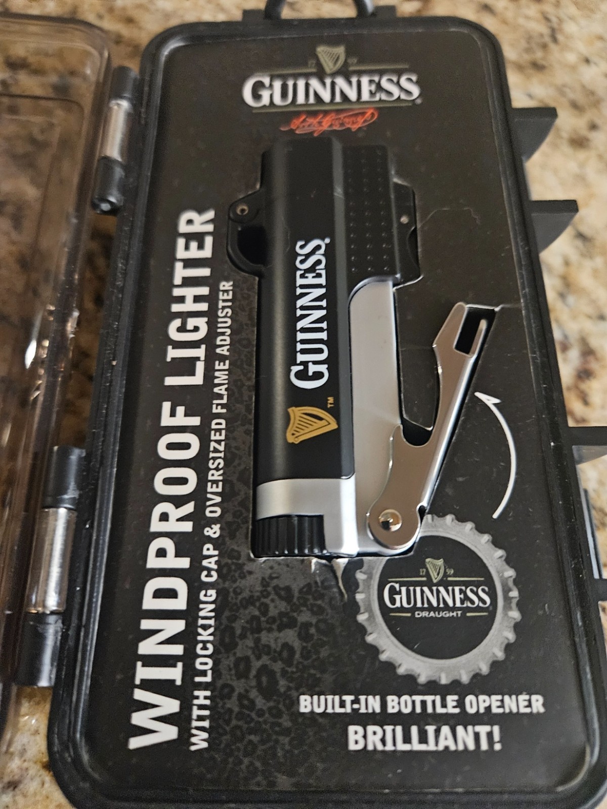 Guinness Colibri  Quantum Windproof rare collectible Lighter w/bottle/open NIB