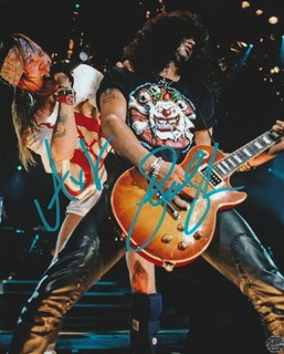 Guns N' Roses Autographed 8x10 Photo Dual Signed by Axl Rose & Slash with COA