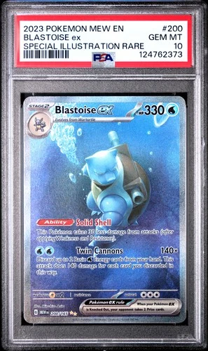 2023 POKEMON MEW EN-151 SPECIAL ILLUSTRATION RARE #200 BLASTOISE EX PSA 10