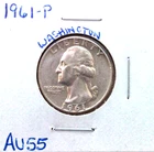 1961 PHILADELPHIA SILVER WASHINGTON QUARTER IN ALMOST UNCIRCULATED CONDITION
